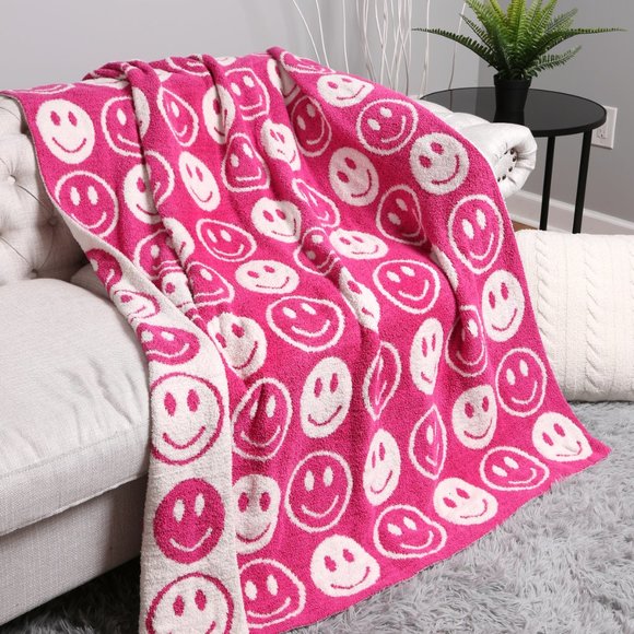 Happy Face Super Luxury Soft Throw Blanket·60x50·Soft Throw·Cozy Throw Blanket - Picture 1 of 11